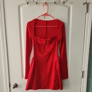 Amazon Vibrant Red Long Sleeve Dress